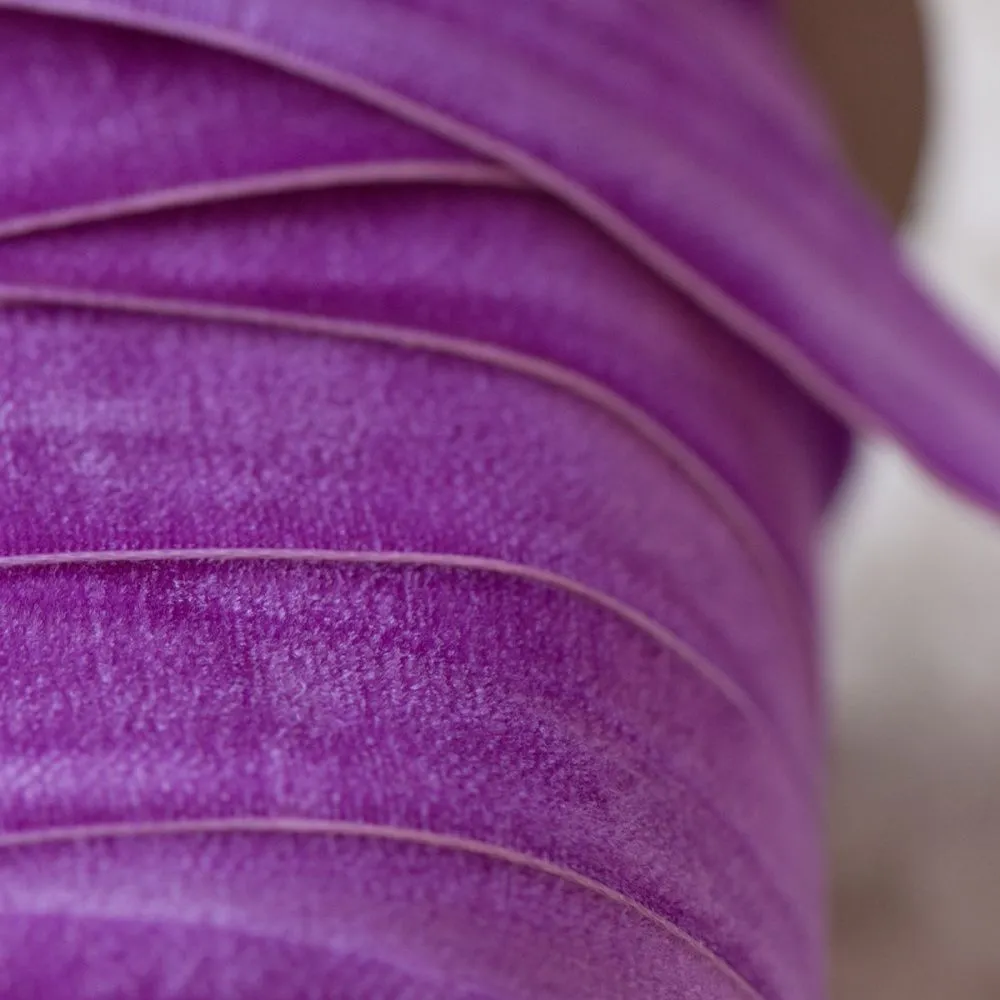 лента, бархат, цвет фиолетовый, ширина 19 мм ленты