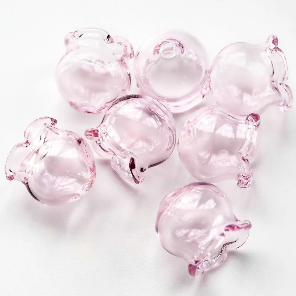 бусина, лэмпворк "колокольчик", розовый, 16х15 мм