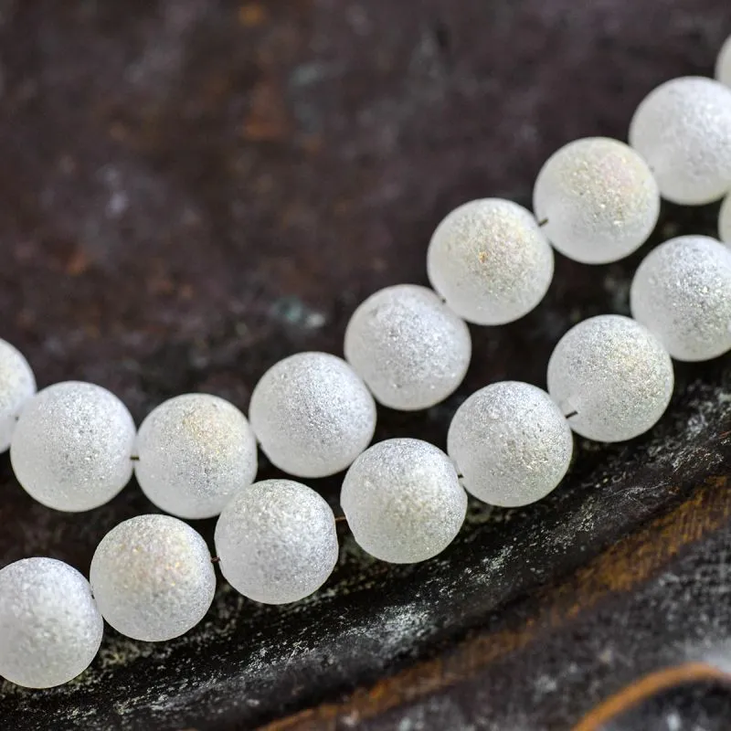 бусина, стекло "лава", цвет шампанское, 8 мм