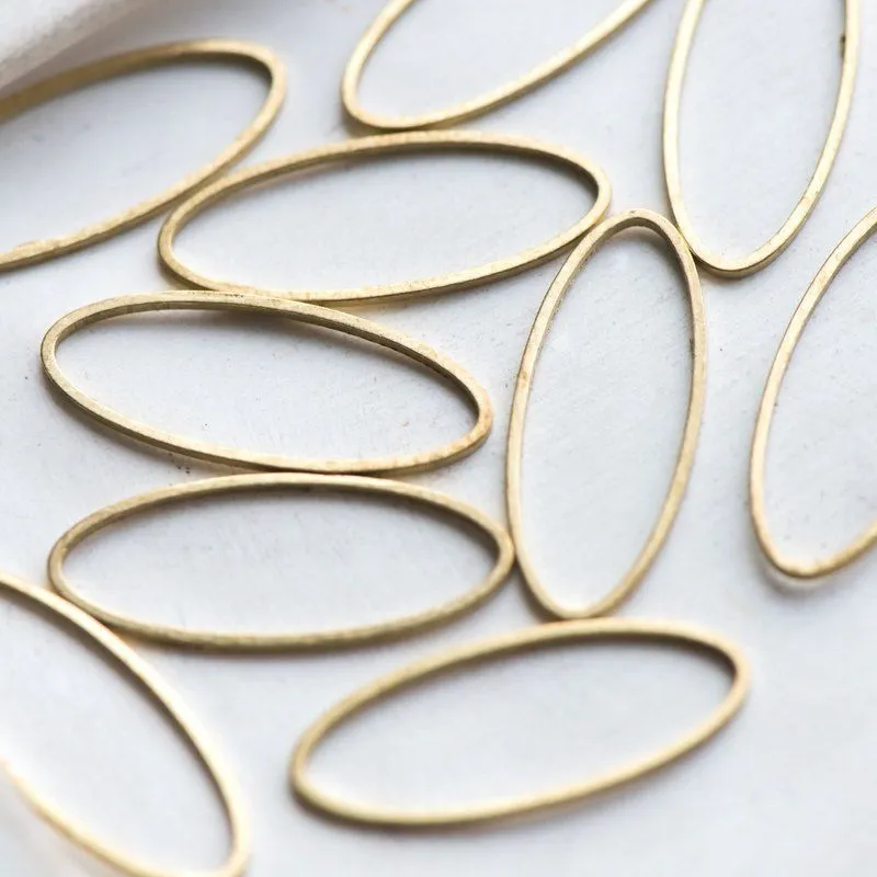 подвеска-рамка металл "овал", цвет бронза, 25x11x1 мм