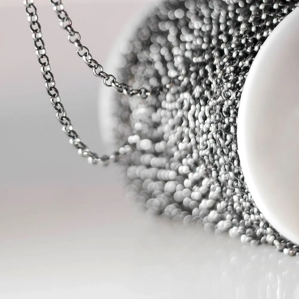 цепочка "раунд", цвет черный, звено 4х1 мм