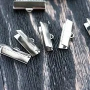 Зажим для ленты, цвет платина, 20х4 мм