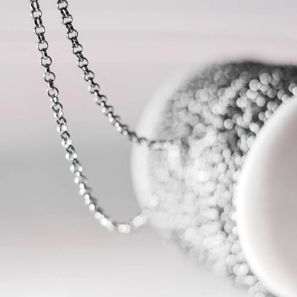 цепочка "раунд", цвет черный, звено 4х1 мм