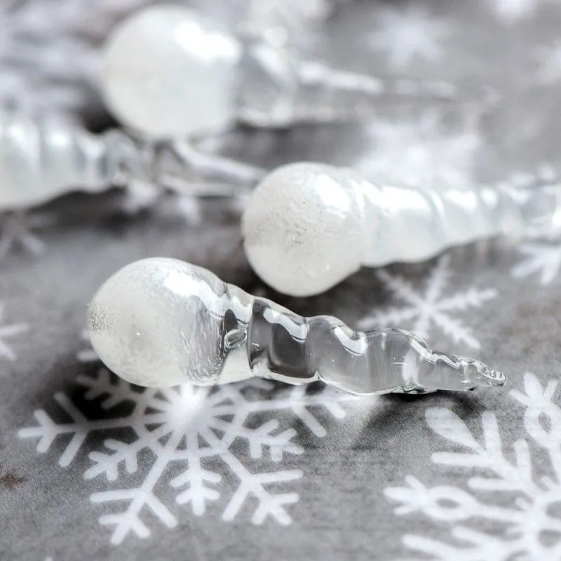 бусина, мурано "сосулька", прозрачный, 28-30х10 мм