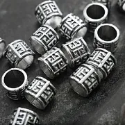 ЕС бусина металл "Меандр", цвет античное серебро, 10x8.5 мм