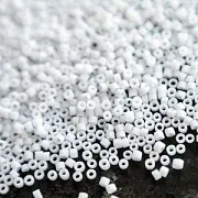 Бисер "Радуга", цилиндр, цвет белый матовый, 1.5-2x1-2 мм (уп 7 г)