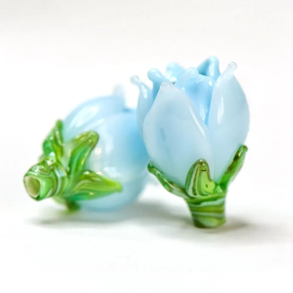 бусина, мурано "колокольчик", фигурная, голубой, 17х14 мм