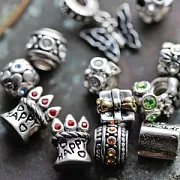 ЕС бусина "Микс", медь, покрытие родий