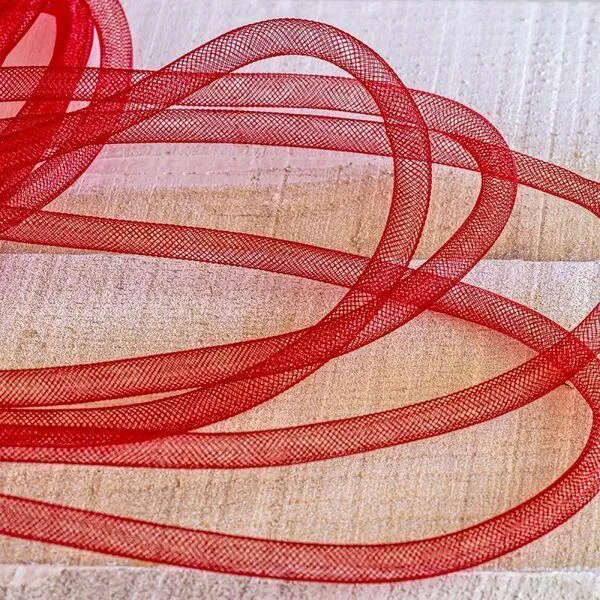 ювелирная сетка, пластик, цвет красный, диаметр 8 мм