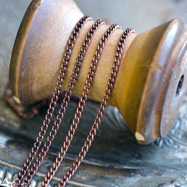 цепочка "твист", цвет красная медь, звено 3х2х0.6 мм