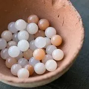Бусина имитация авантюрина, цвет розово-персиковый, 10 мм (стренд 10 шт.)