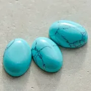 Кабошон бирюза синтет., овальный, цвет аквамариновый, 14x10x4-5 мм