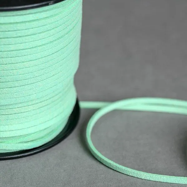 шнур из искусственной замши, аквамариновый бледный, 3х1.4 мм