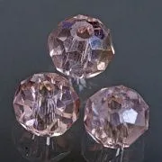 Бусина, стекло абакус 4, граненая, цвет розовый радужный, 4x3 мм (уп 50+/-10 шт)