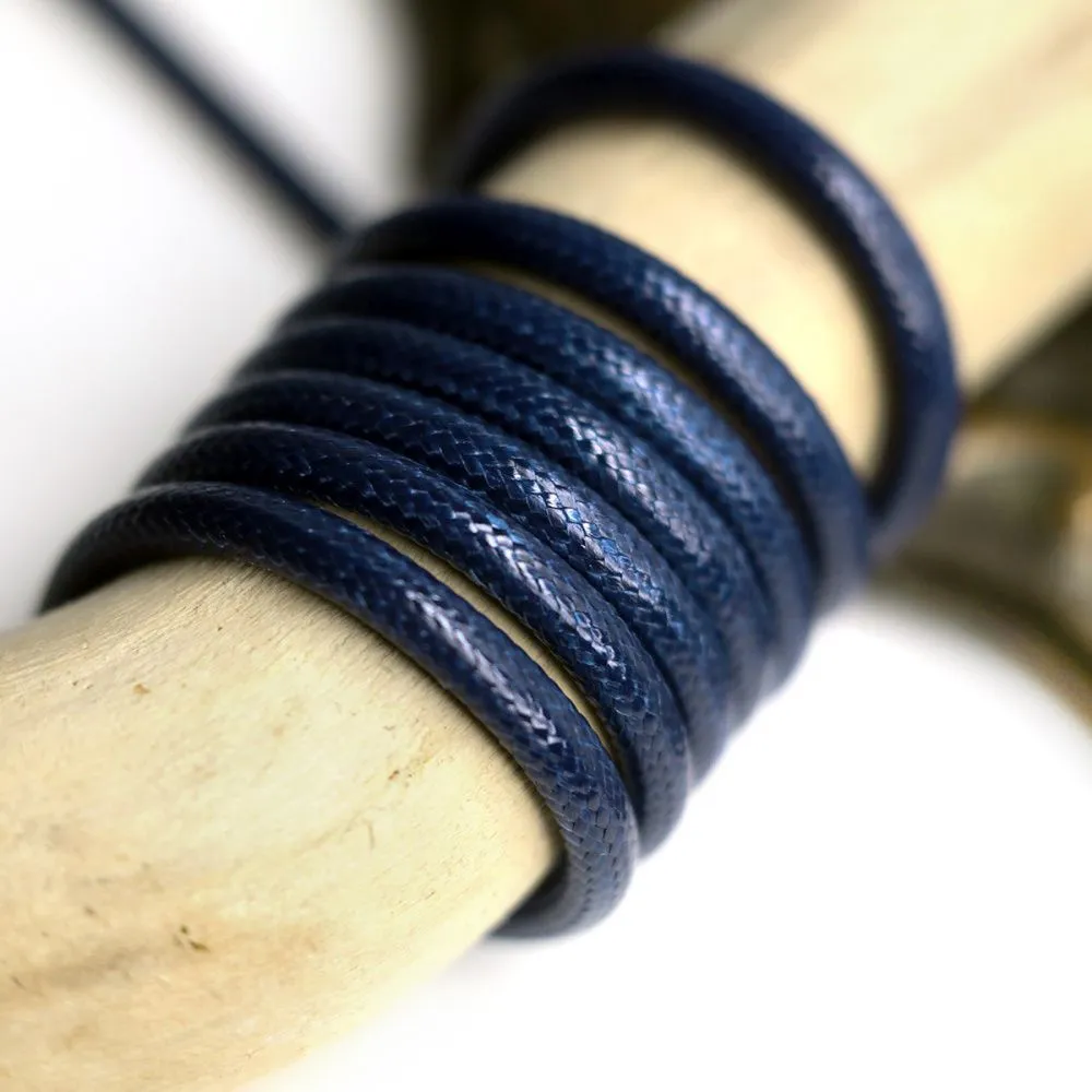 шнур вощеный, цвет темно-синий, 3 мм