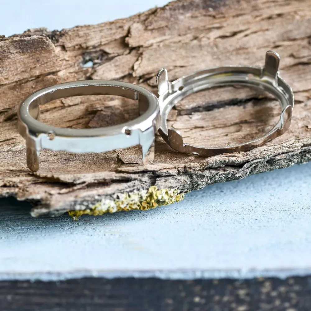 цапы для стразов овальные, открытые, платина, 30х20 мм