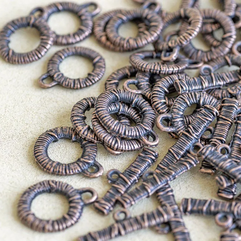 Замочки тоггл "тёрн", цвет красная медь, 24x7.5x2.5 мм