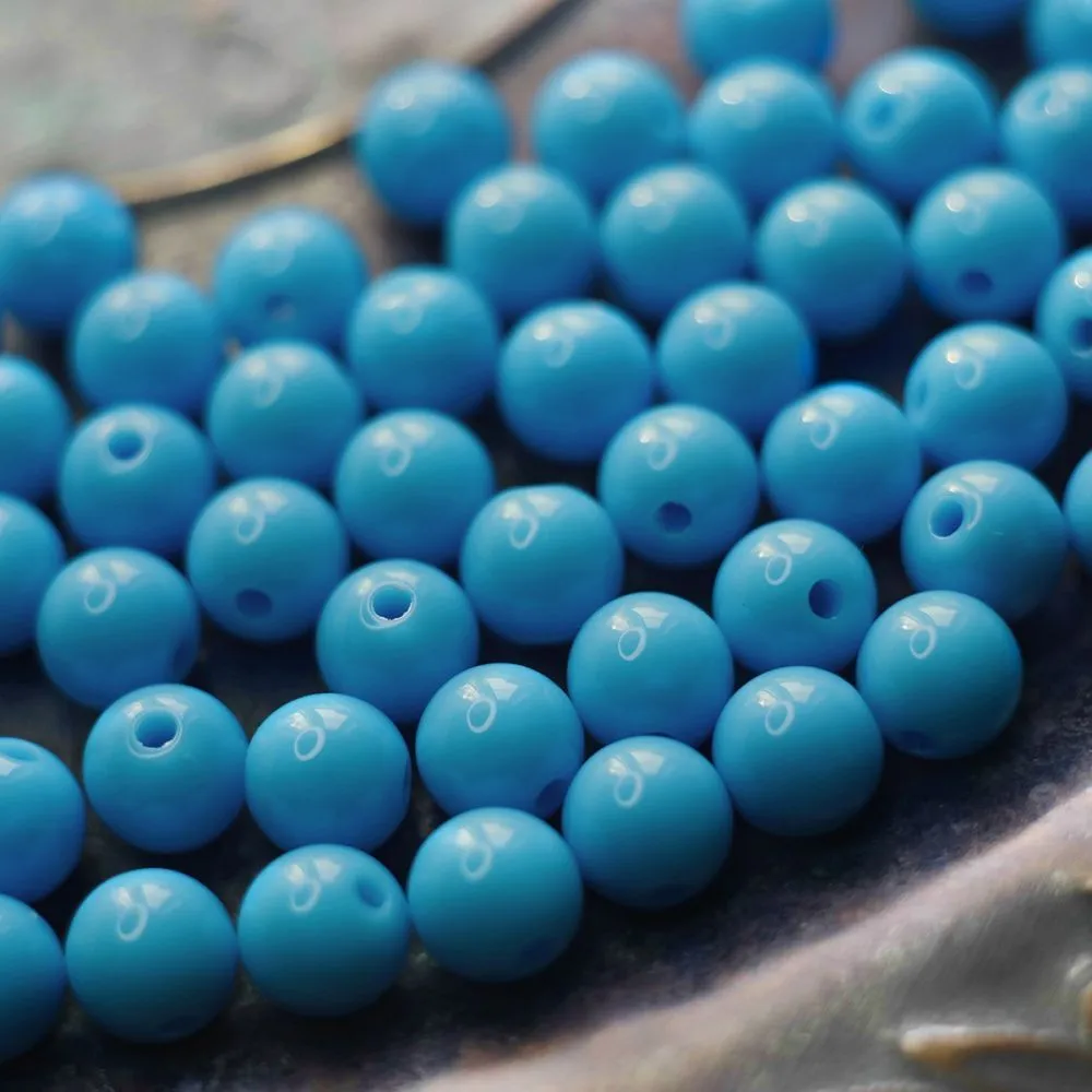 бусина, акрил 10, цвет голубой темный, 10 мм