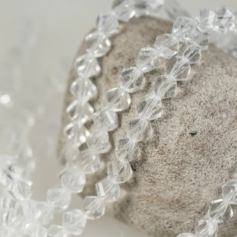 бусина, стекло "яблоко" 8, граненая, цвет прозрачный, 8х8 мм