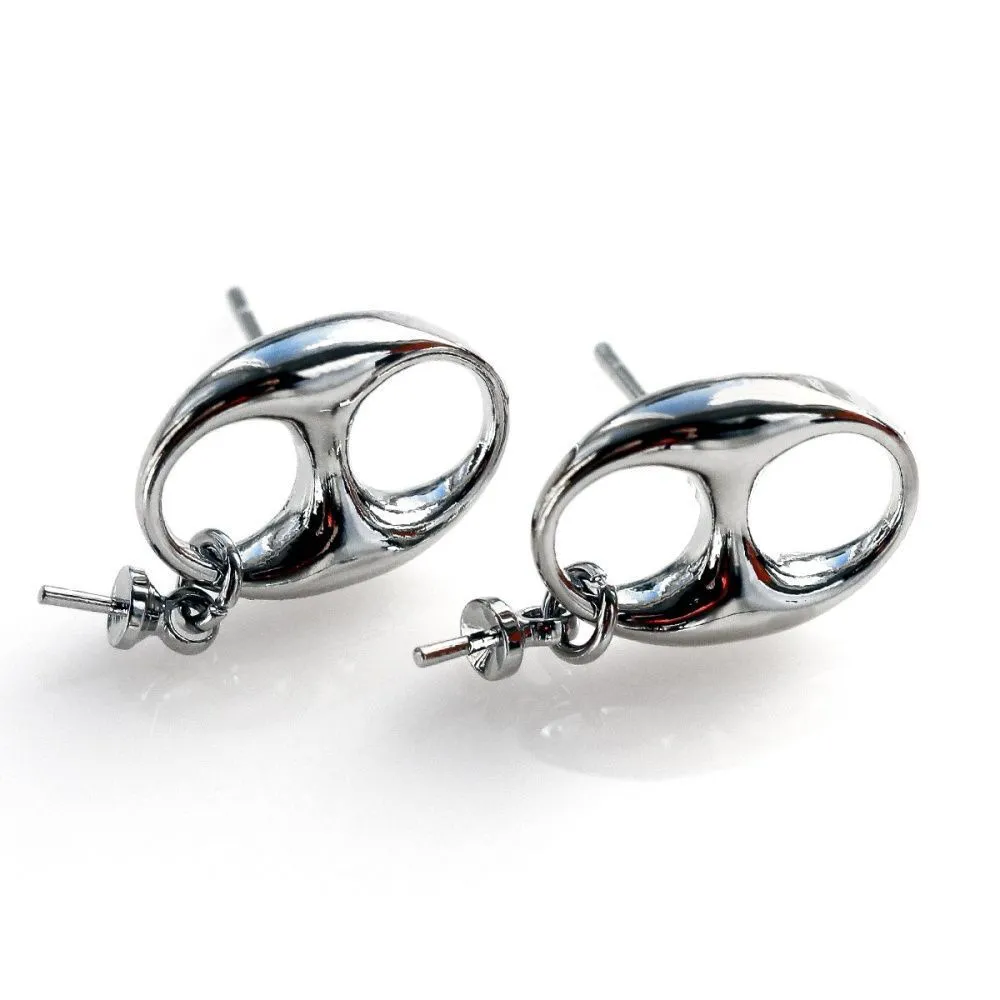 пуссеты "арнод", цвет платина, 21x10 мм