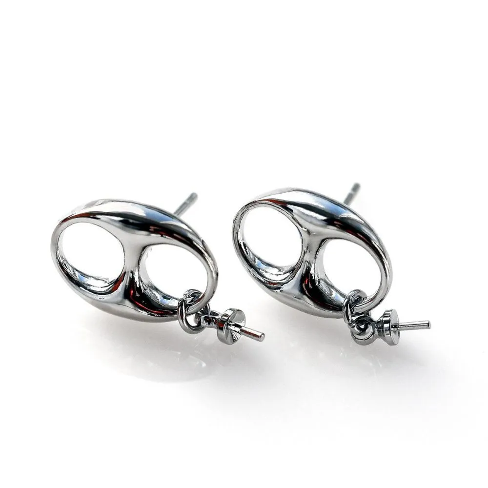 пуссеты "арнод", цвет платина, 21x10 мм