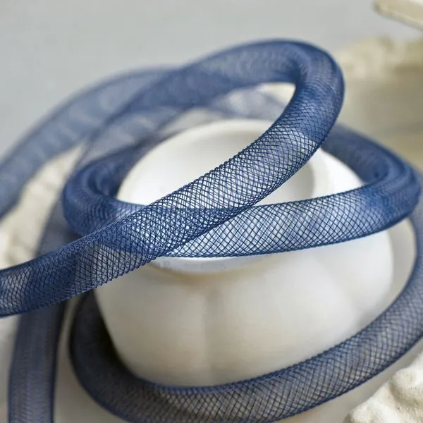 ювелирная сетка, пластик, цвет темно-синий, диаметр 10 мм