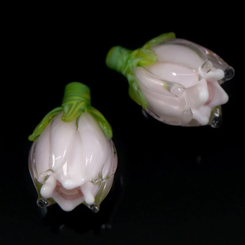 бусина, мурано "колокольчик", фигурная, розовый, 17х14 мм