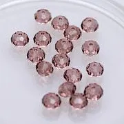 Бусина, стекло абакус 8, граненая, цвет светло-сиреневый, 8х6 мм