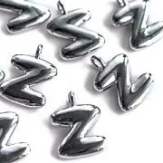 Подвеска металл "Буква Z", цвет платина, 16.5-18.5x5.5-18x2.5x4.5 мм
