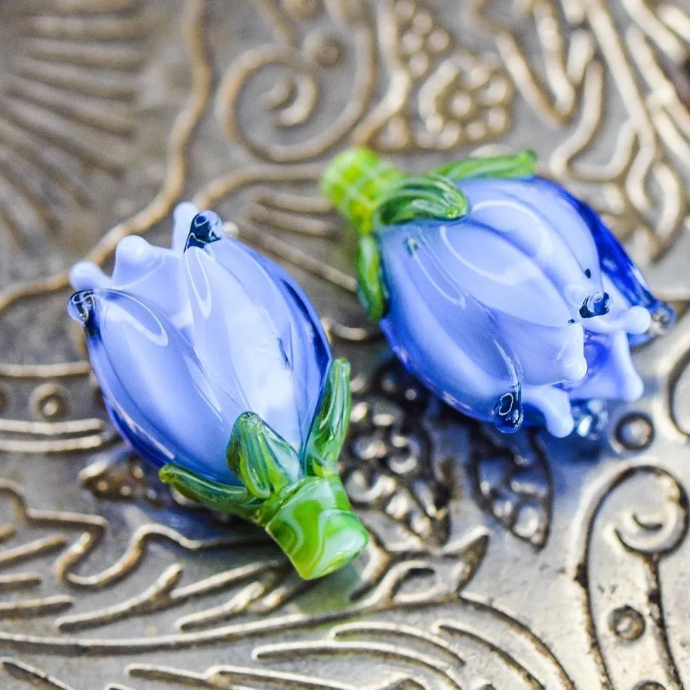 бусина, мурано "колокольчик", фигурная, барвинковый, 17х14 мм