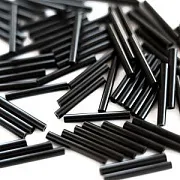 Бисер "Радуга", стеклярус, цвет черный, 20x2.5 мм (уп 20 г)