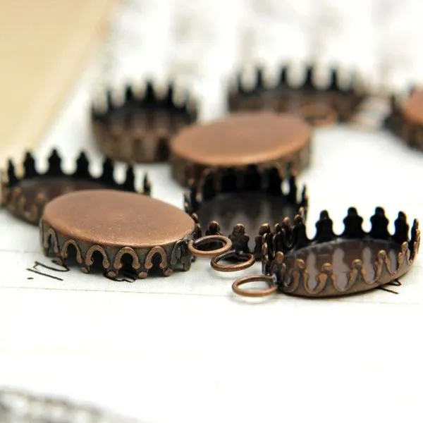 сеттинг овальный "локи", цвет красная медь, 24x15 мм