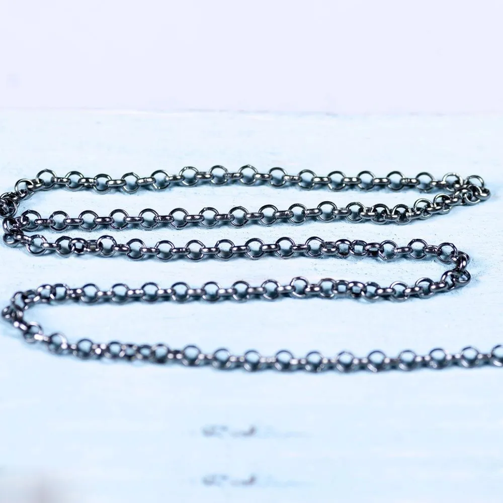 цепочка "раунд", цвет черный, звено 4х1 мм