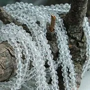 Бусина, стекло абакус 3,5, граненая, цвет прозрачный, 3.5х2.5 мм (уп 50+/-10 шт)