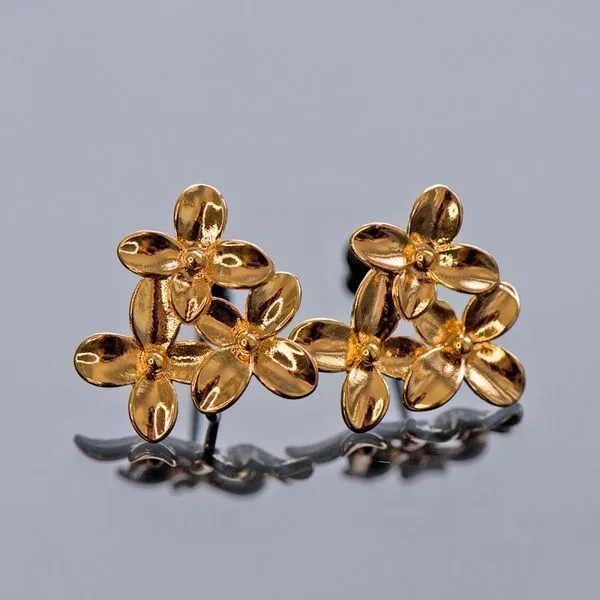 пуссеты "вероника", позолоченные, 14.5x15 мм