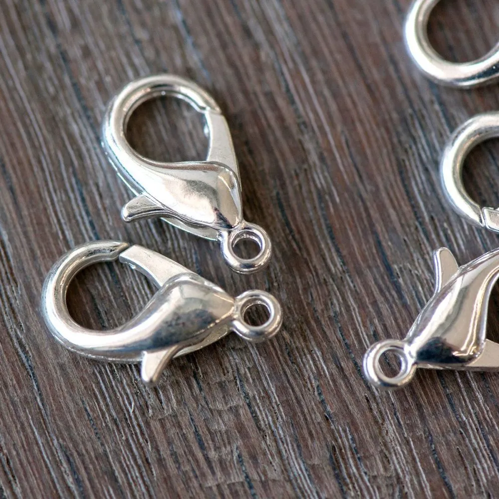 Замочки замочек-лобстер, цвет серебро, 16х8 мм