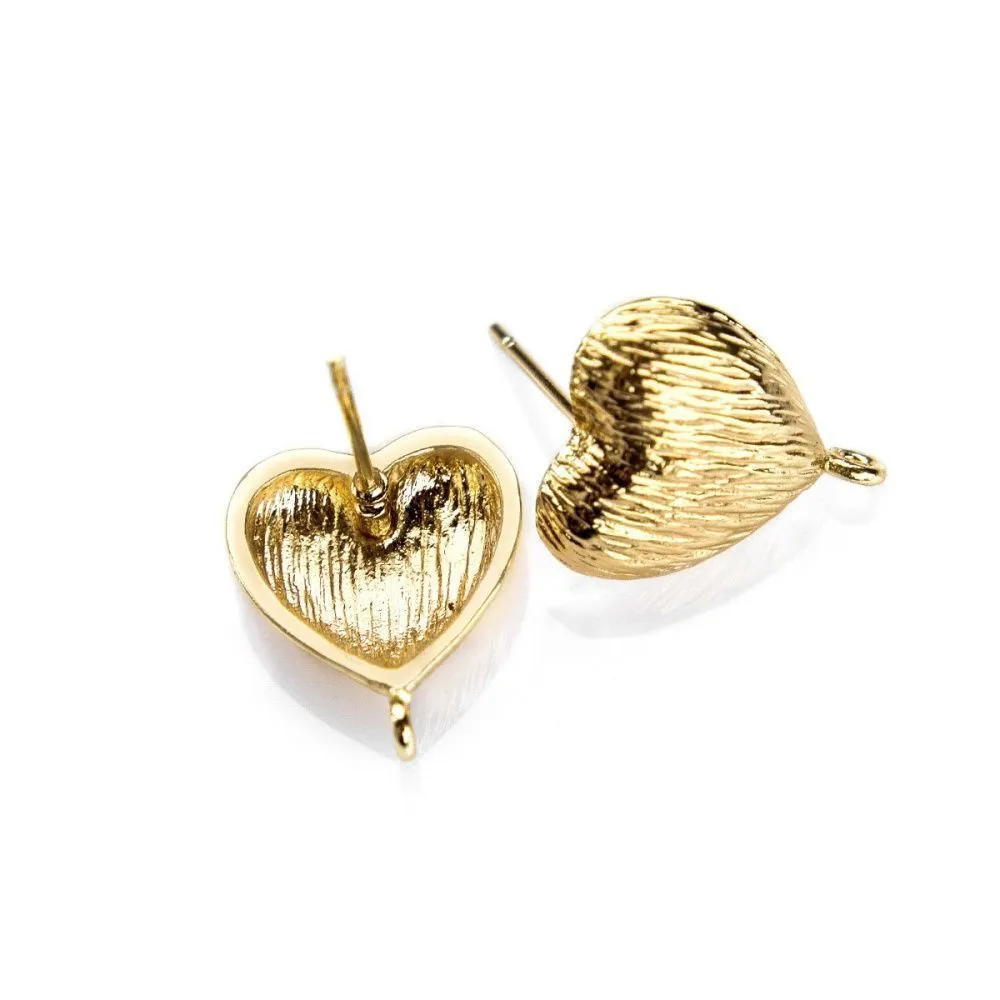 пуссеты "харт-скратч", позолоченные, 16x13.5 мм