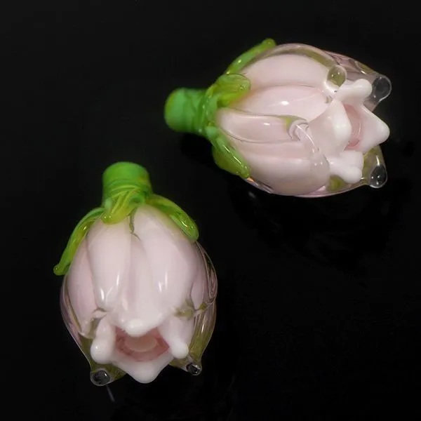 бусина, мурано "колокольчик", фигурная, розовый, 17х14 мм