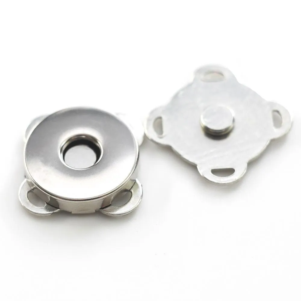 Замочки застежка магнитная для сумок, цвет платина, 19x19x5.5 мм