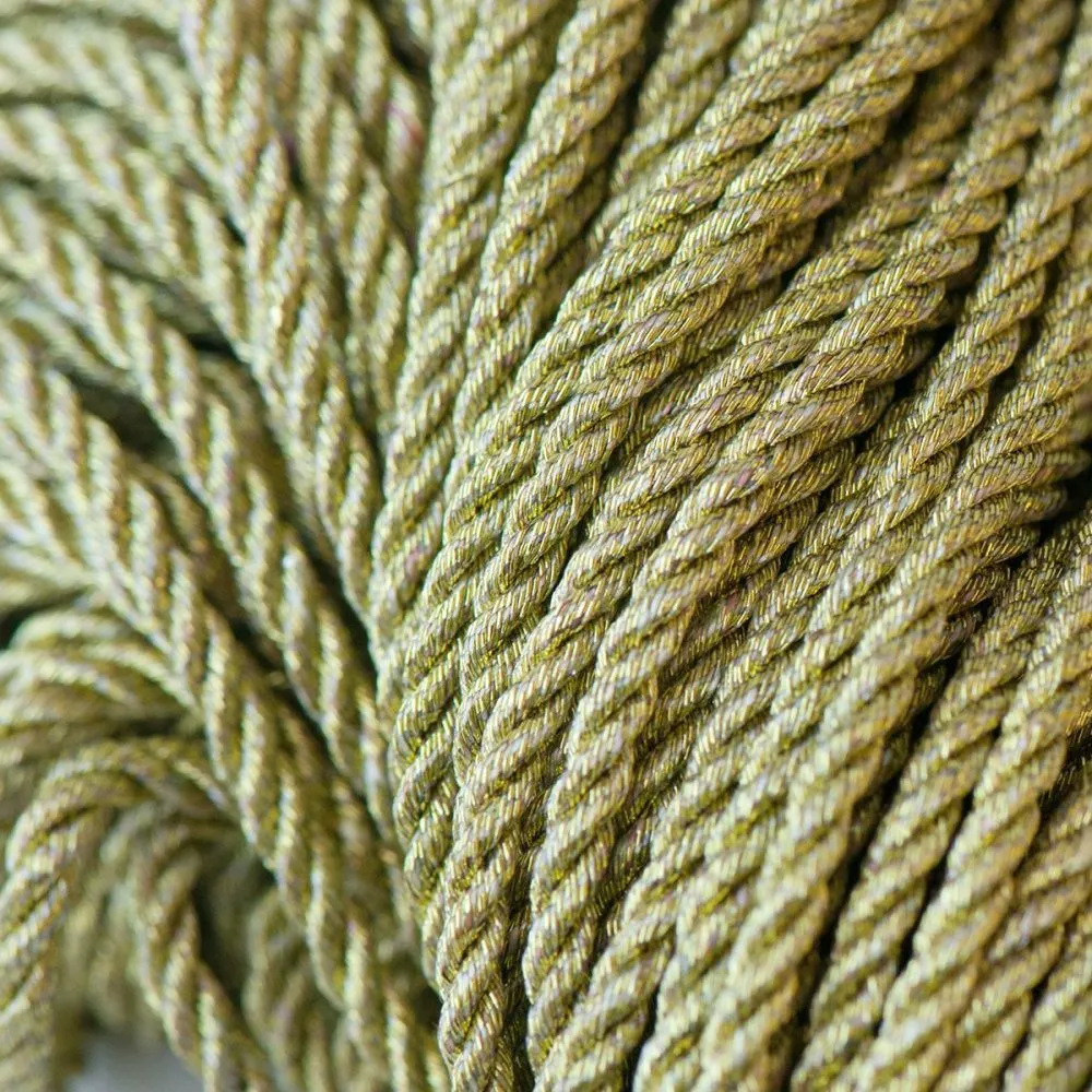 шнур витой, металлик, цвет золотой 4 мм