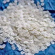 Пайетки плоские, айвори, 4 мм