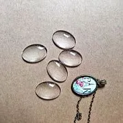 Кабошон стеклянный, овальный, прозрачный, 20х30 мм