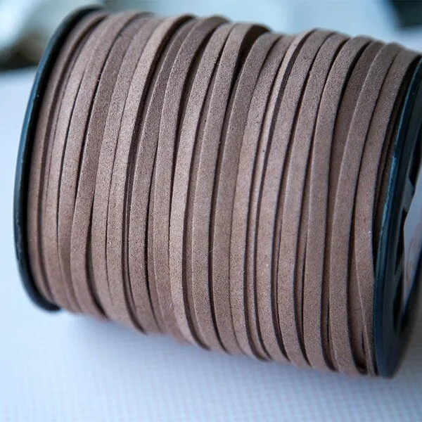 шнур из искусственной замши, молочный шоколад, 5х1.5 мм