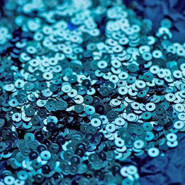 пайетки плоские, голубой зеркальный, 4 мм