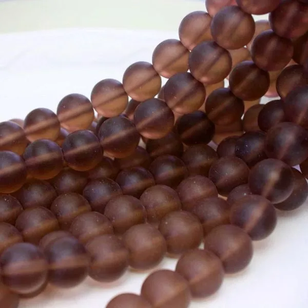 бусина, стекло 6, матовая, цвет шоколадный, 6 мм