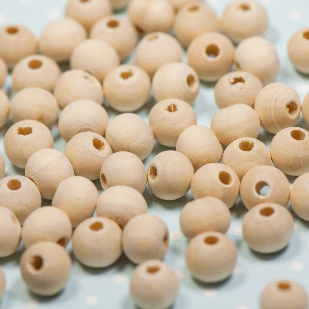 бусина дерево 8, цвет натуральный, 8 мм