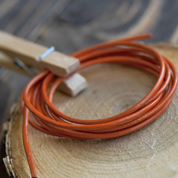 шнур кожаный, цвет меди, диаметр 1.5 мм