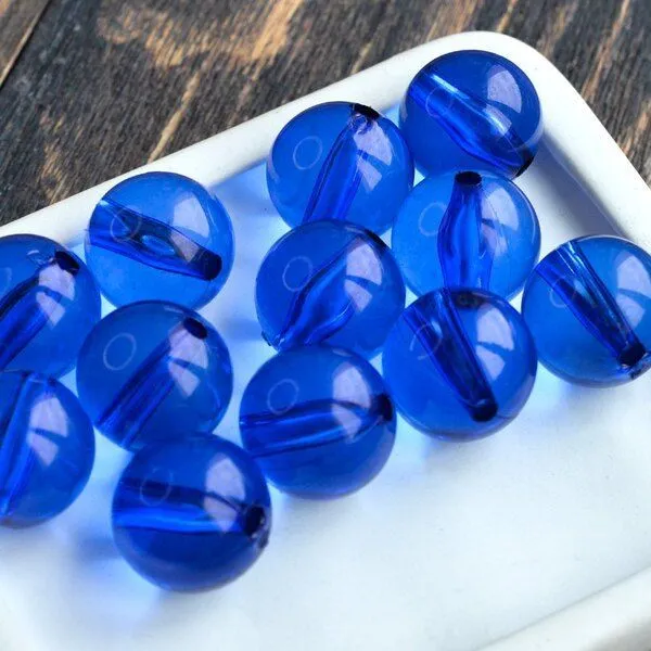 бусина, акрил 20, цвет синий, 20 мм