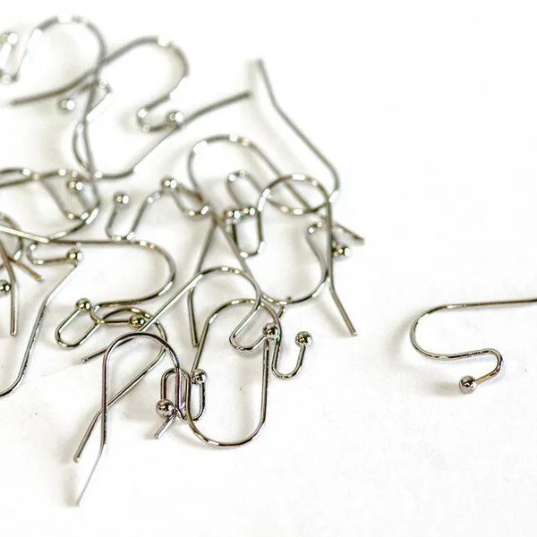 швензы "крючок", цвет платина, 11х22 мм