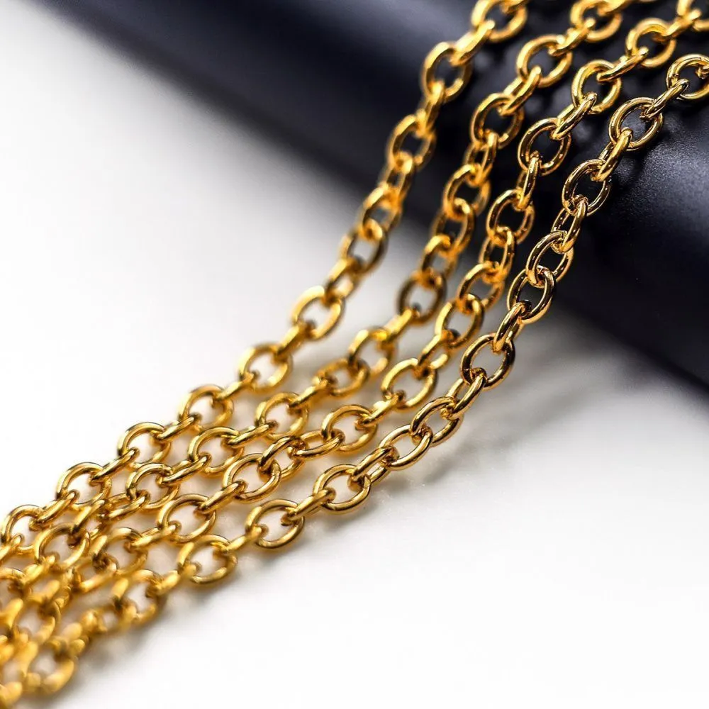 цепочка "кросс", цвет золото, звено 3x2x0.5 мм